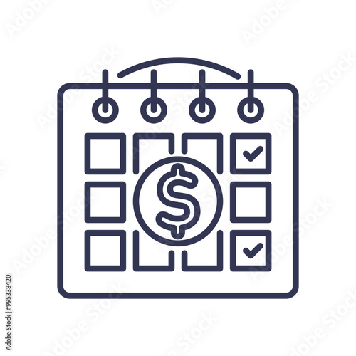 Calendar with dollar sign and check marks symbolizing scheduled repayments and financial planning.