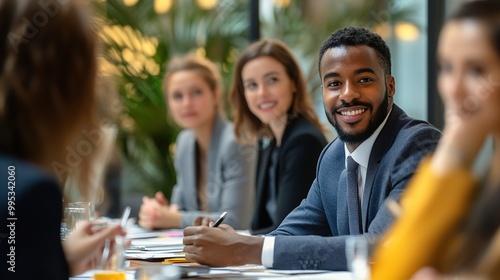 Professional Meeting in Modern Office Setting