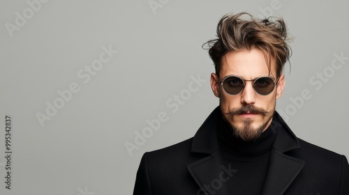 Stylish man in sunglasses with tousled hair