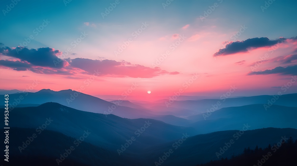 95. A dramatic landscape with a canyon and sunset colors in the sky 95. A dramatic landscape with a canyon and sunset colors in the sky