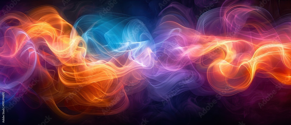 Naklejka premium Colorful Abstract Smoke Wave Background for Design