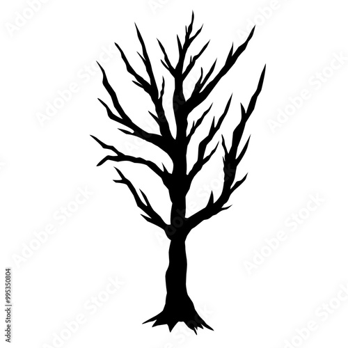 dry tree silhouette