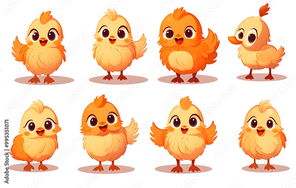 Fototapeta premium Illustration of cute chicks