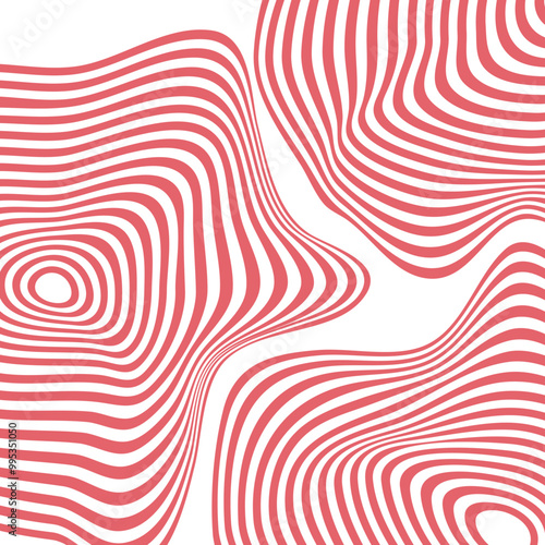 Red white swirl abstract vortex background. Psychedelic wallpaper.
