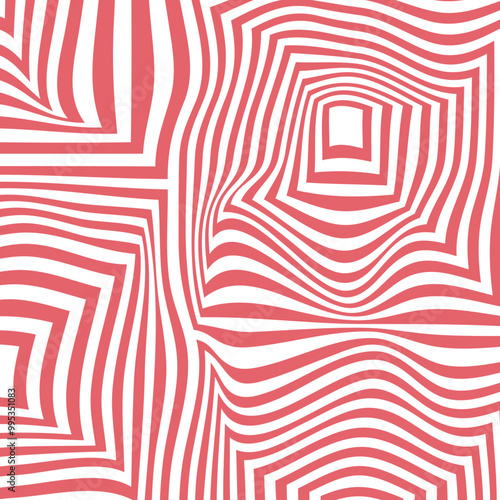 Red white swirl abstract vortex background. Psychedelic wallpaper.

