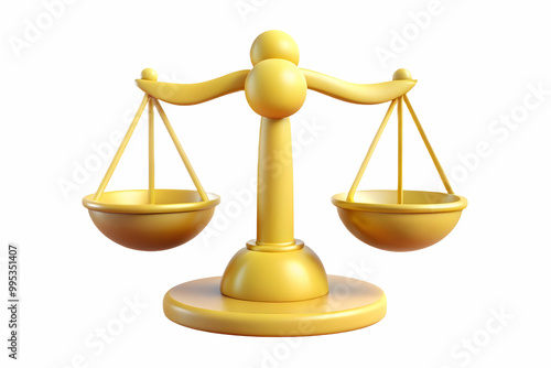 3D Soft Yellow Background with Glowing Justice Scales - Ideal Copy Space for Equality, Law, and Human Rights Day Concepts