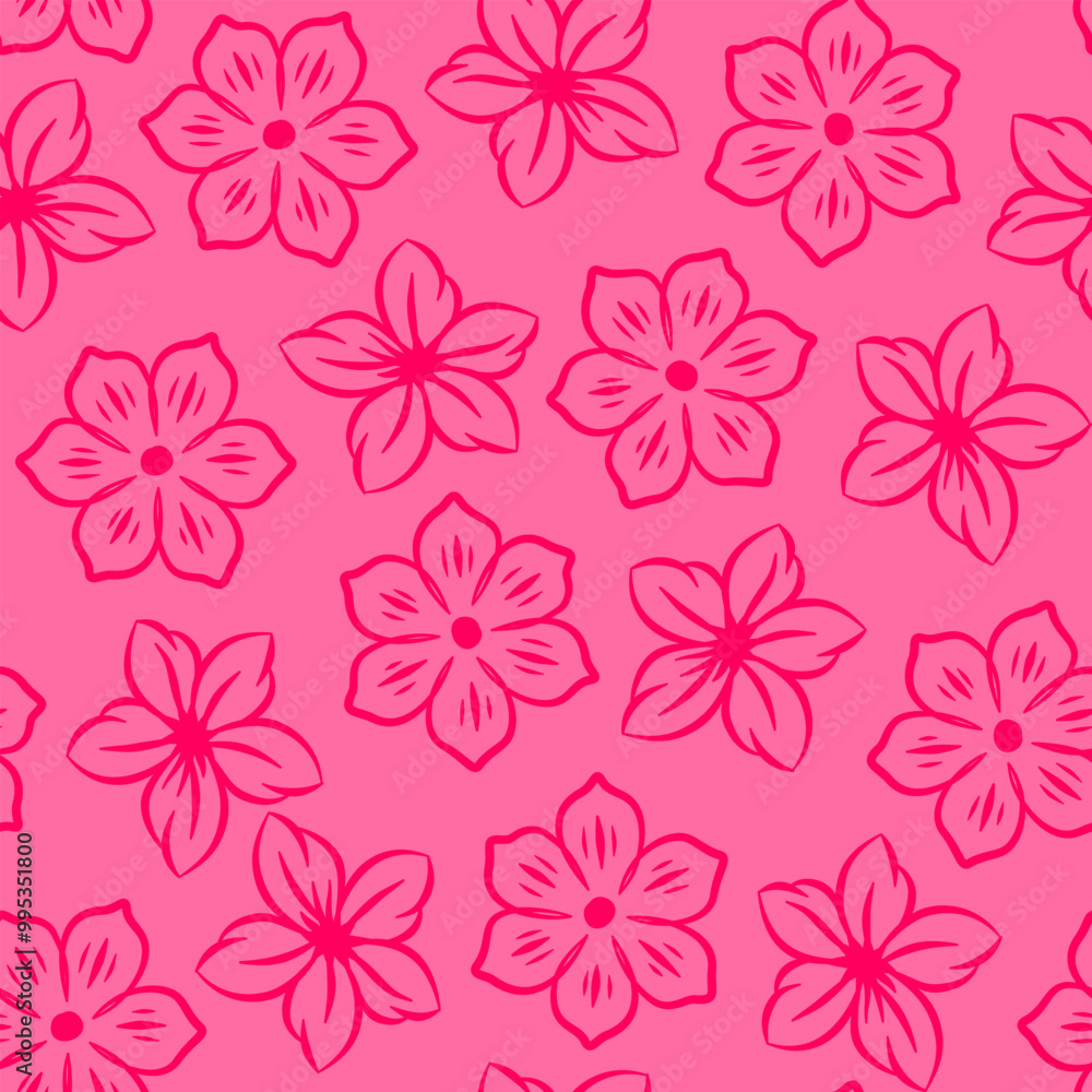 Fototapeta premium Flower pattern background. vintage flower pattern background. Floral decoration background. Flower Doodle pattern. Flower seamless pattern background. 