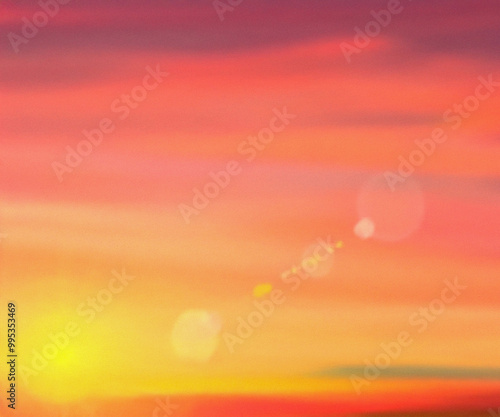 abstract blurred art beautiful sunset sky landscape background with flare light for design concept. photo