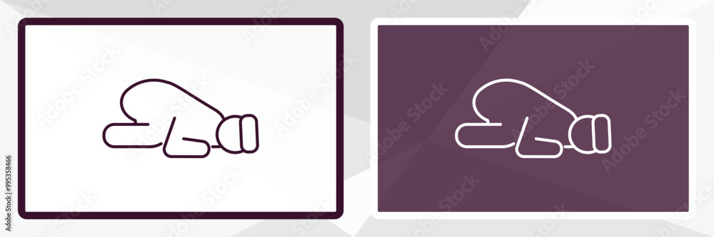 custom made wallpaper toronto digitalsujud posture outline icon. Linear vector from religion concept. Thin line white and black sujud posture icon isolated on white and dark background