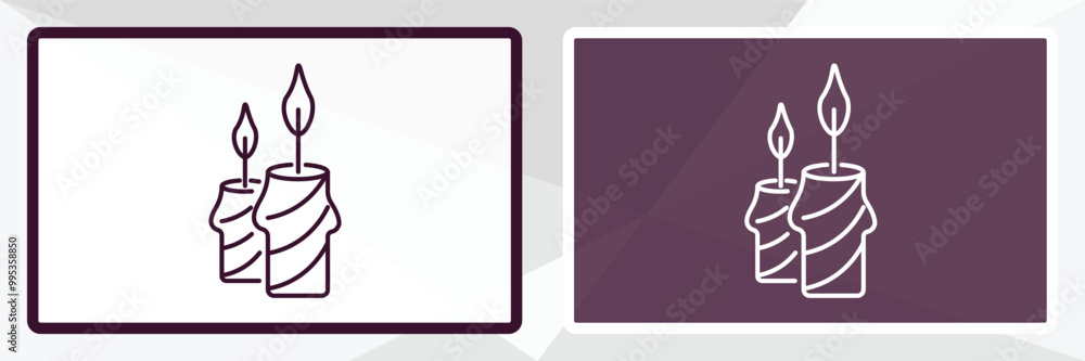 candles outline icon. Linear vector from religion concept. Thin line white and black candles icon isolated on white and dark background candles outline icon. Linear vector from religion concept. Thin line white and black candles icon isolated on white and dark background