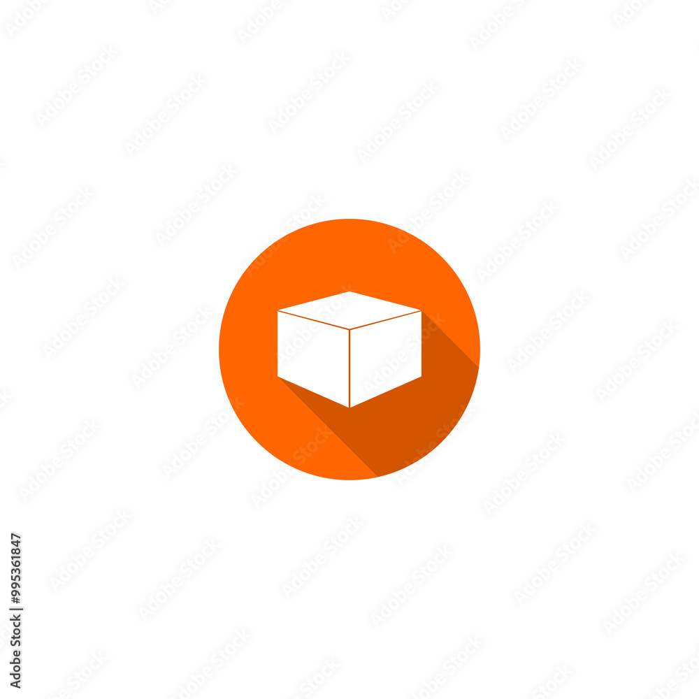 Box flat design with long shadow icon isolated on transparent background Box flat design with long shadow icon isolated on transparent background