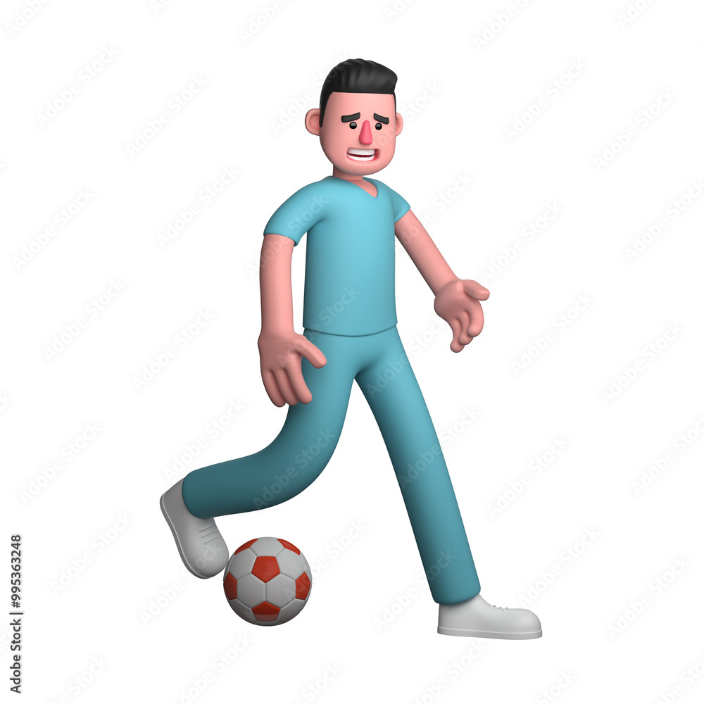 3D Male Nurse. A male nurse is seen kicking a soccer ball. Professional Healthcare Character 3D Male Nurse. A male nurse is seen kicking a soccer ball. Professional Healthcare Character