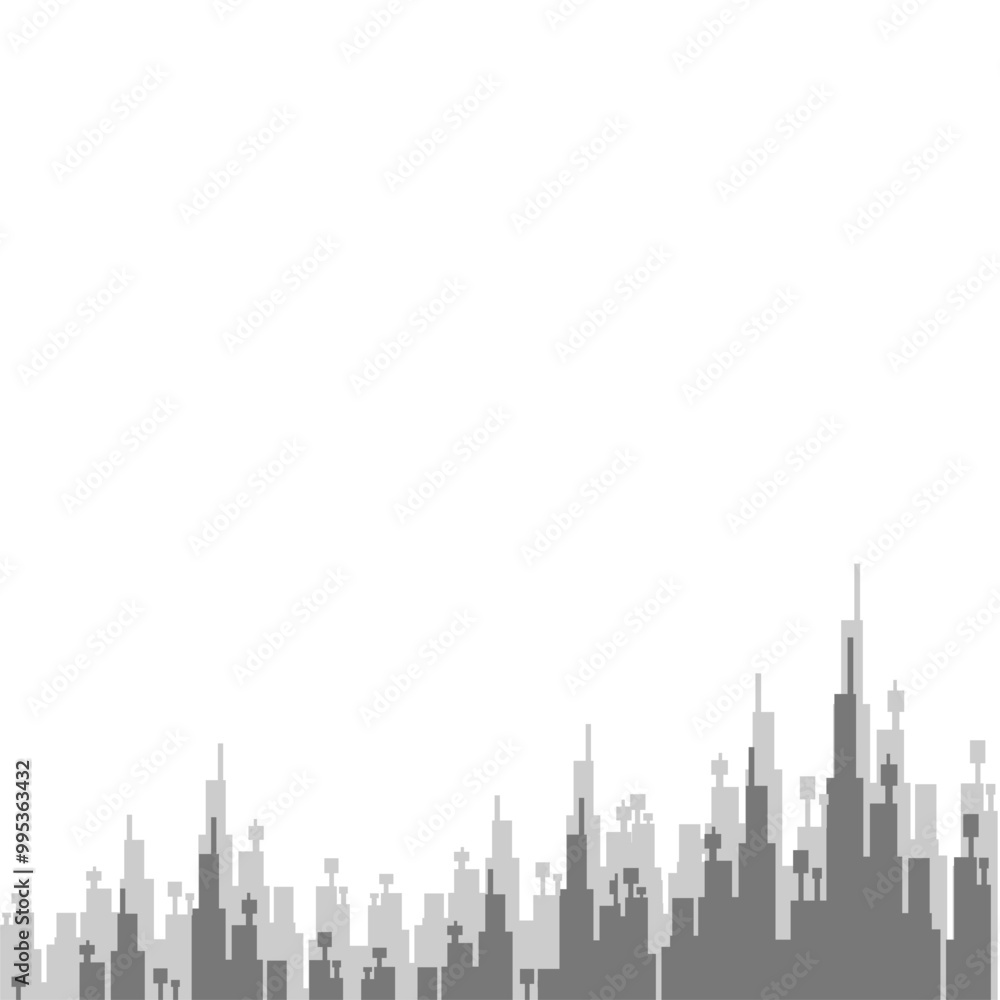 Obraz premium Vector Urban Skyline Buildings