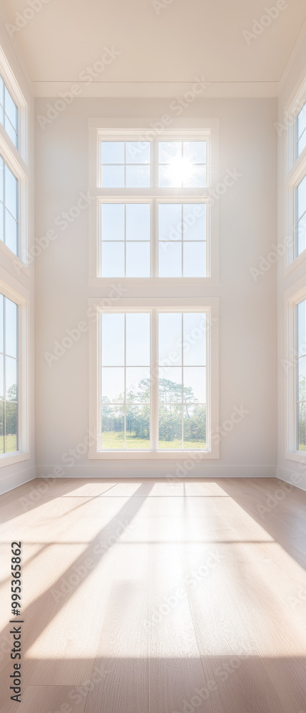 Fototapeta premium A large room with a lot of windows and a lot of sunlight