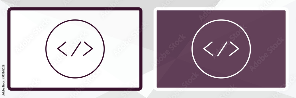 programming language outline icon. Linear vector from programming concept. Thin line white and black programming language icon isolated on white and dark background programming language outline icon. Linear vector from programming concept. Thin line white and black programming language icon isolated on white and dark background