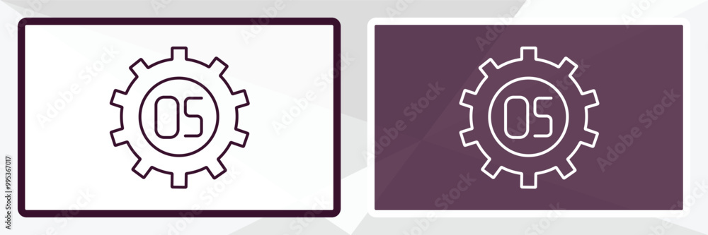 operating system outline icon. Linear vector from programming concept. Thin line white and black operating system icon isolated on white and dark background operating system outline icon. Linear vector from programming concept. Thin line white and black operating system icon isolated on white and dark background