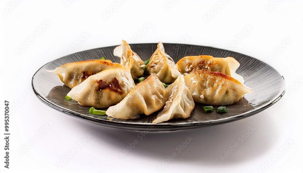 Japanese Food, Gyoza on white background isolated. Japanese Food, Gyoza on white background isolated.