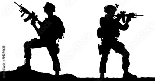 Soldier Silhouette Flat Vector Illustration
