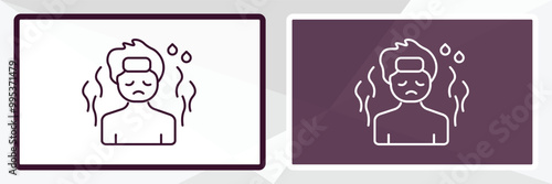 sickness outline icon. Linear vector from people concept. Thin line white and black sickness icon isolated on white and dark background
