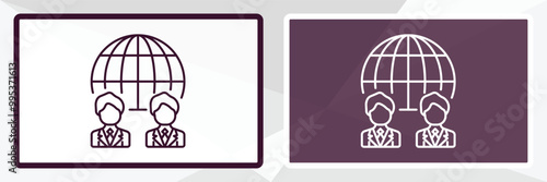 business partnership outline icon. Linear vector from people concept. Thin line white and black business partnership icon isolated on white and dark background