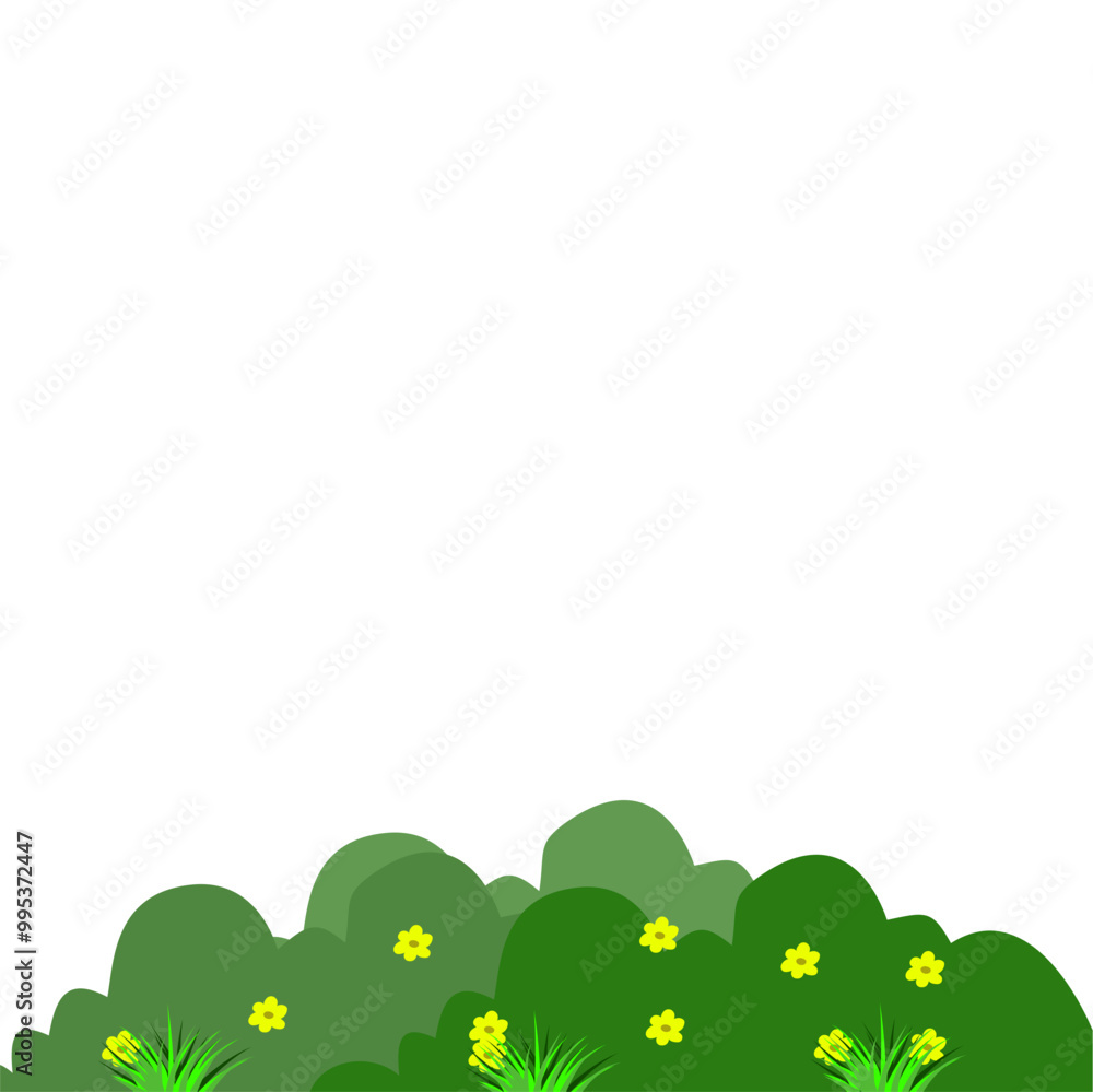 Obraz premium Vector Wild Bushes With Grass