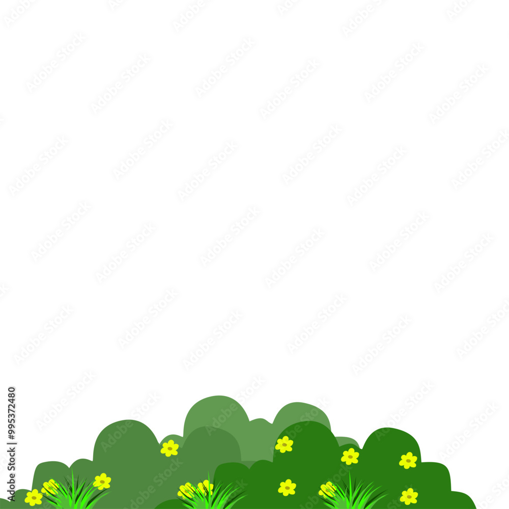 Vector Wild Bushes With Grass Vector Wild Bushes With Grass