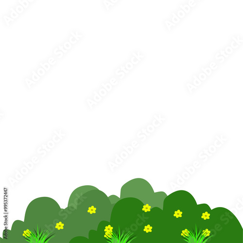 Vector Wild Bushes With Grass