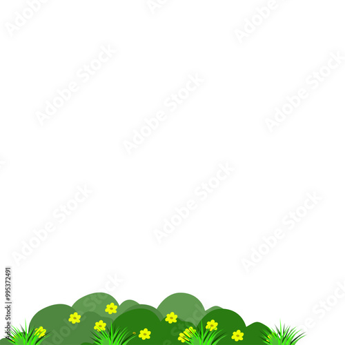 Vector Wild Bushes With Grass