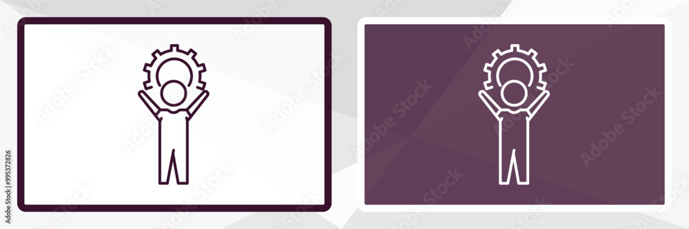 effort outline icon. Linear vector from people concept. Thin line white and black effort icon isolated on white and dark background effort outline icon. Linear vector from people concept. Thin line white and black effort icon isolated on white and dark background