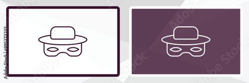 zorro outline icon. Linear vector from people concept. Thin line white and black zorro icon isolated on white and dark background