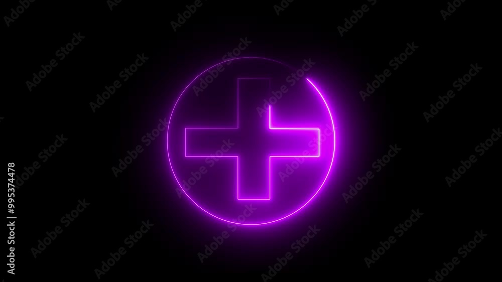A set of neon crosses for formaceutics. Bright colorful icons for medicine. A set of neon crosses for formaceutics. Bright colorful icons for medicine.