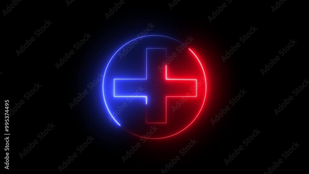 A set of neon crosses for formaceutics. Bright colorful icons for medicine. A set of neon crosses for formaceutics. Bright colorful icons for medicine.