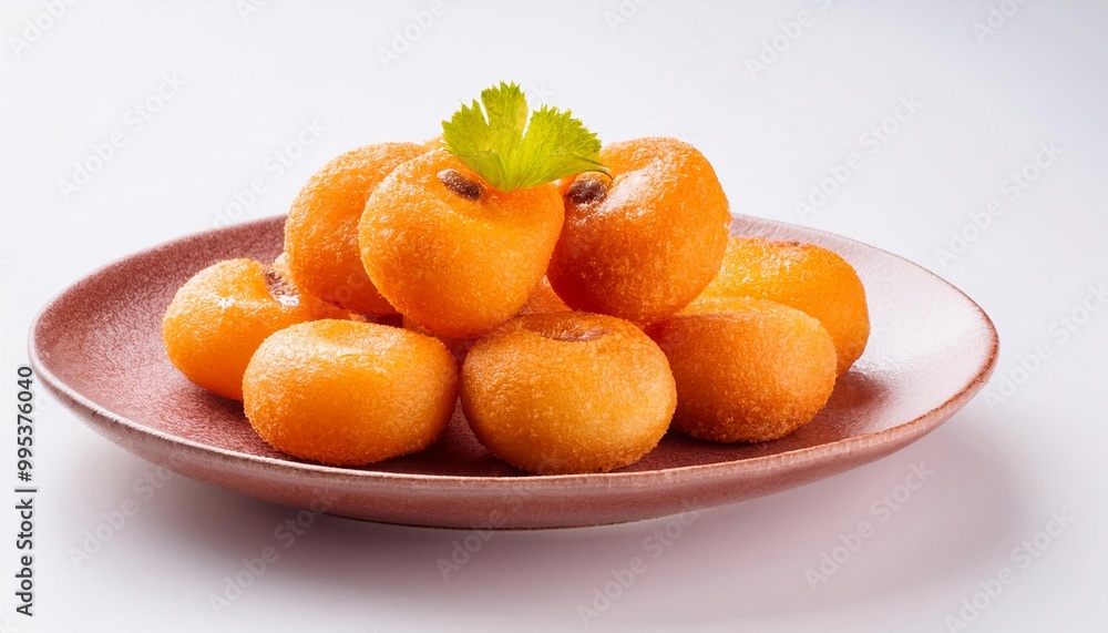 Japanese Food, Kaki Fry on white background isolated. Japanese Food, Kaki Fry on white background isolated.
