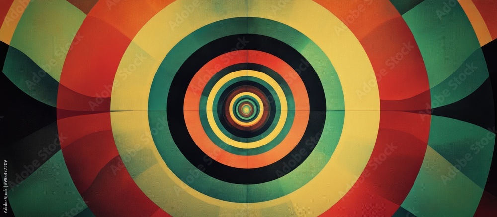 Fototapeta premium Concentric radial design featuring an abstract geometric shape