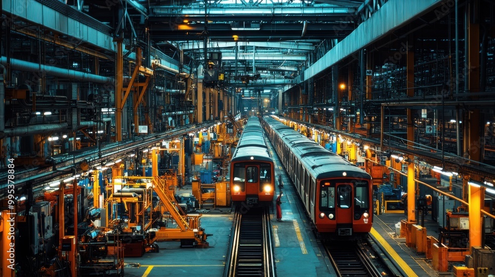 Fototapeta premium a subway car in a depot