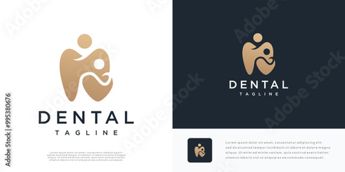 Modern family dental care logo design.