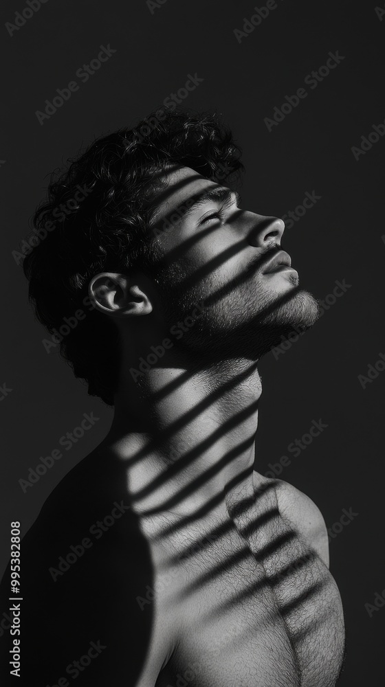 A black and white photo of a man's face A black and white photo of a man's face