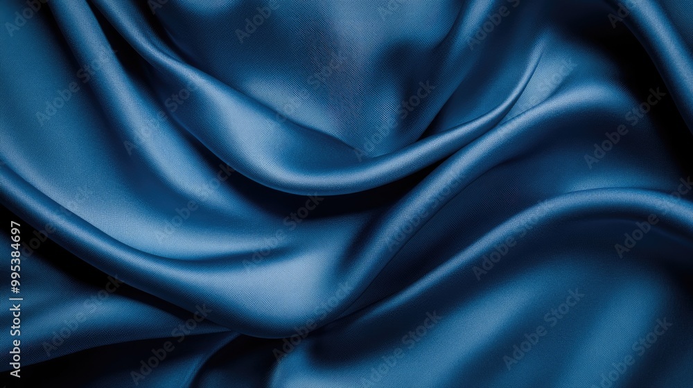 Fototapeta premium Blue Textured Textile Background Elegant Design For Invitations Or Weddings Space For Text