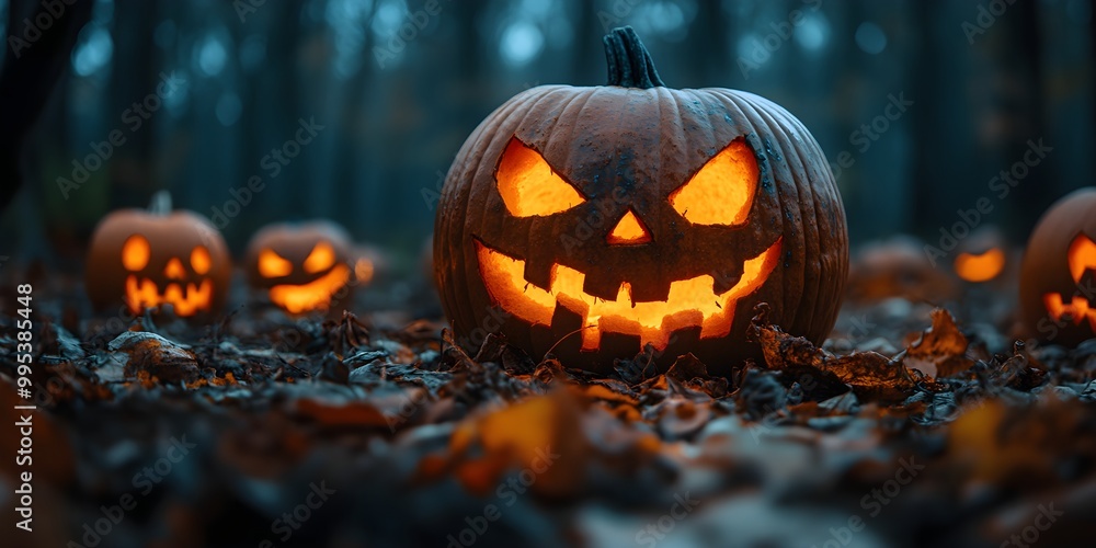 Ghosts and goblins in the yard add to the spooky excitement of Halloween night Ghosts and goblins in the yard add to the spooky excitement of Halloween night