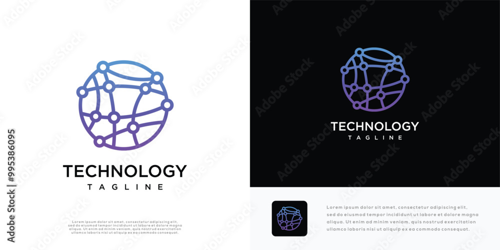custom made wallpaper toronto digitalGlobal technology vector logo icon template with connection concept made with lines