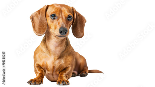 Dachshund dog full body shot isolated on transparent background, png