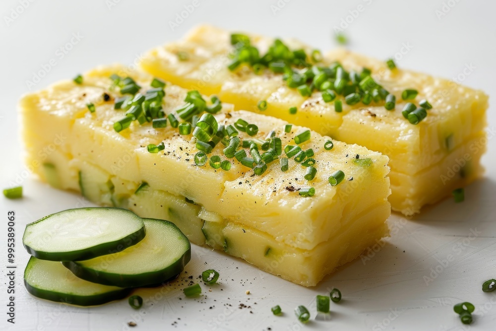 Japanese tamagoyaki slices with pickles Japanese tamagoyaki slices with pickles