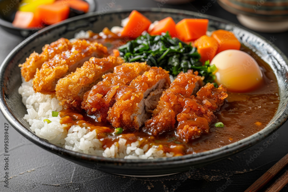 Japanese katsu curry with breaded pork cutlet Japanese katsu curry with breaded pork cutlet