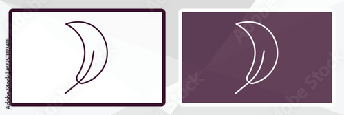 falcate outline icon. Linear vector from nature concept. Thin line white and black falcate icon isolated on white and dark background