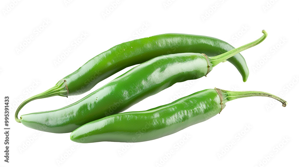Green chili pepper isolated on transparent background, png Green chili pepper isolated on transparent background, png