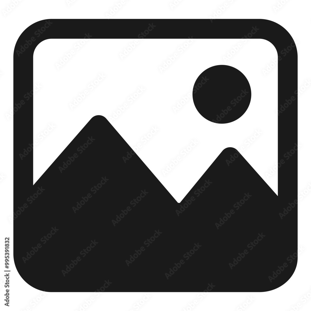 Photo Gallery vector black flat icon.