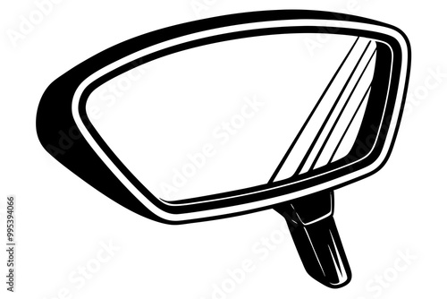 Clean Vector Illustration of a Side Mirror with Angled Perspective photo