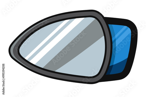 Clean Vector Illustration of a Side Mirror with Angled Perspective photo