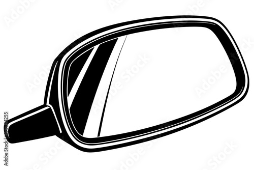 Clean Vector Illustration of a Side Mirror with Angled Perspective photo