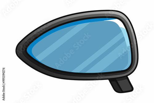 Clean Vector Illustration of a Side Mirror with Angled Perspective photo